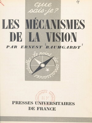 cover image of Les mécanismes de la vision